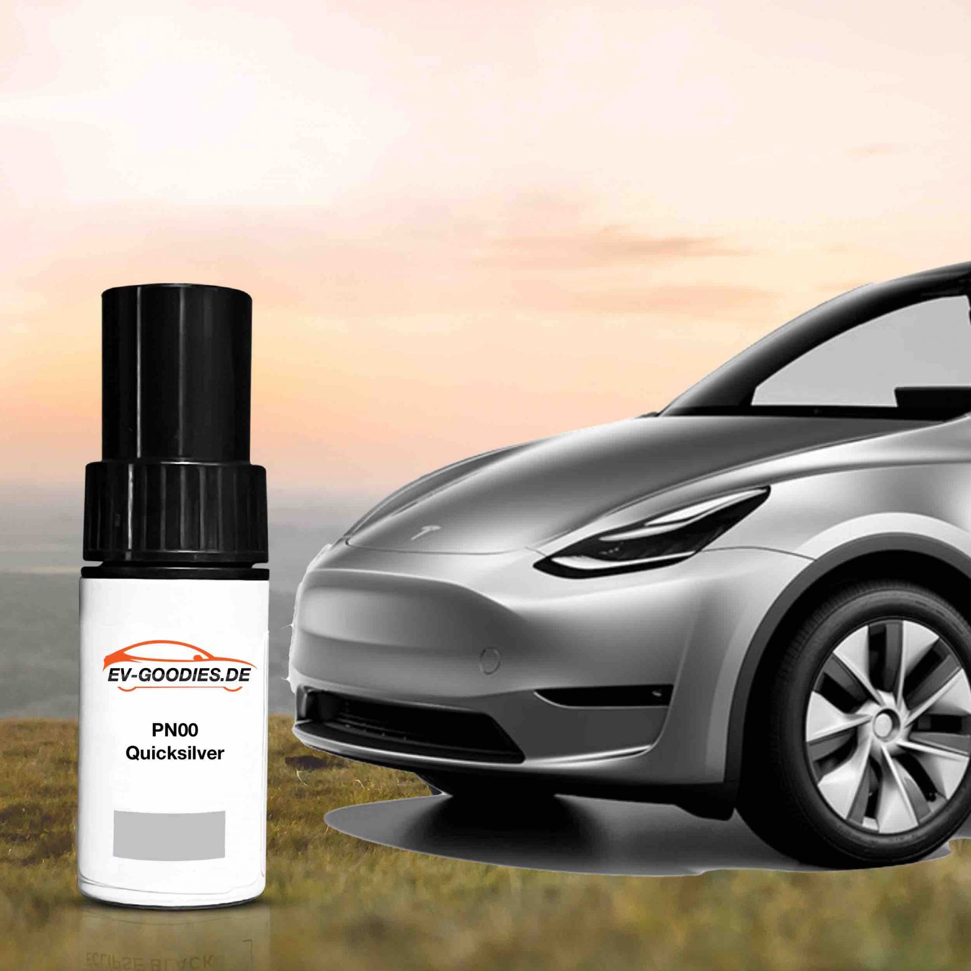 Paint brush Quicksilver for Tesla Model Y, color code: PN00, paint repair, stone chips
